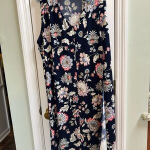 Floral Sleeveless Dress - Black and Pink, the material is very soft.